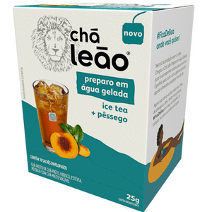 Chá Leão Preparo em Agua Gelada Pêssego Sachê