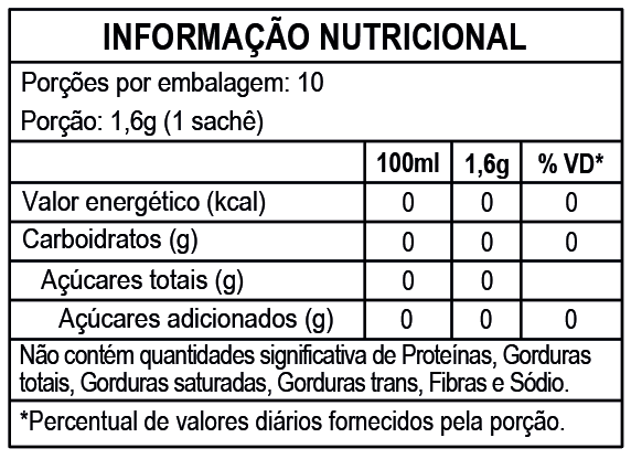 Tabela Nutricional Chás Leão Cha Preto
