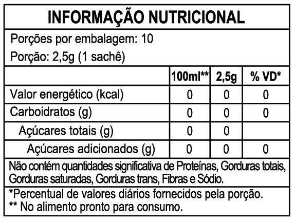 Tabela Nutricional Chás Leão Ice Tea Pessego